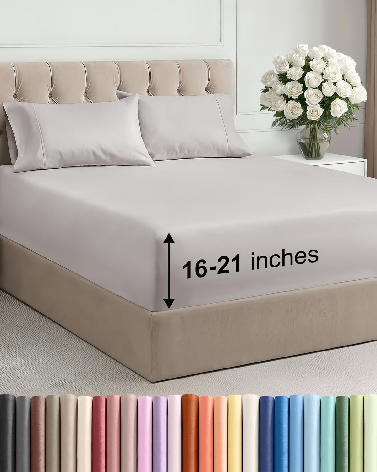 Extra Deep Pocket Queen Size Sheet Set - 4 Piece Breathable Cooling Bed Sheets - Hotel Luxury Bedding