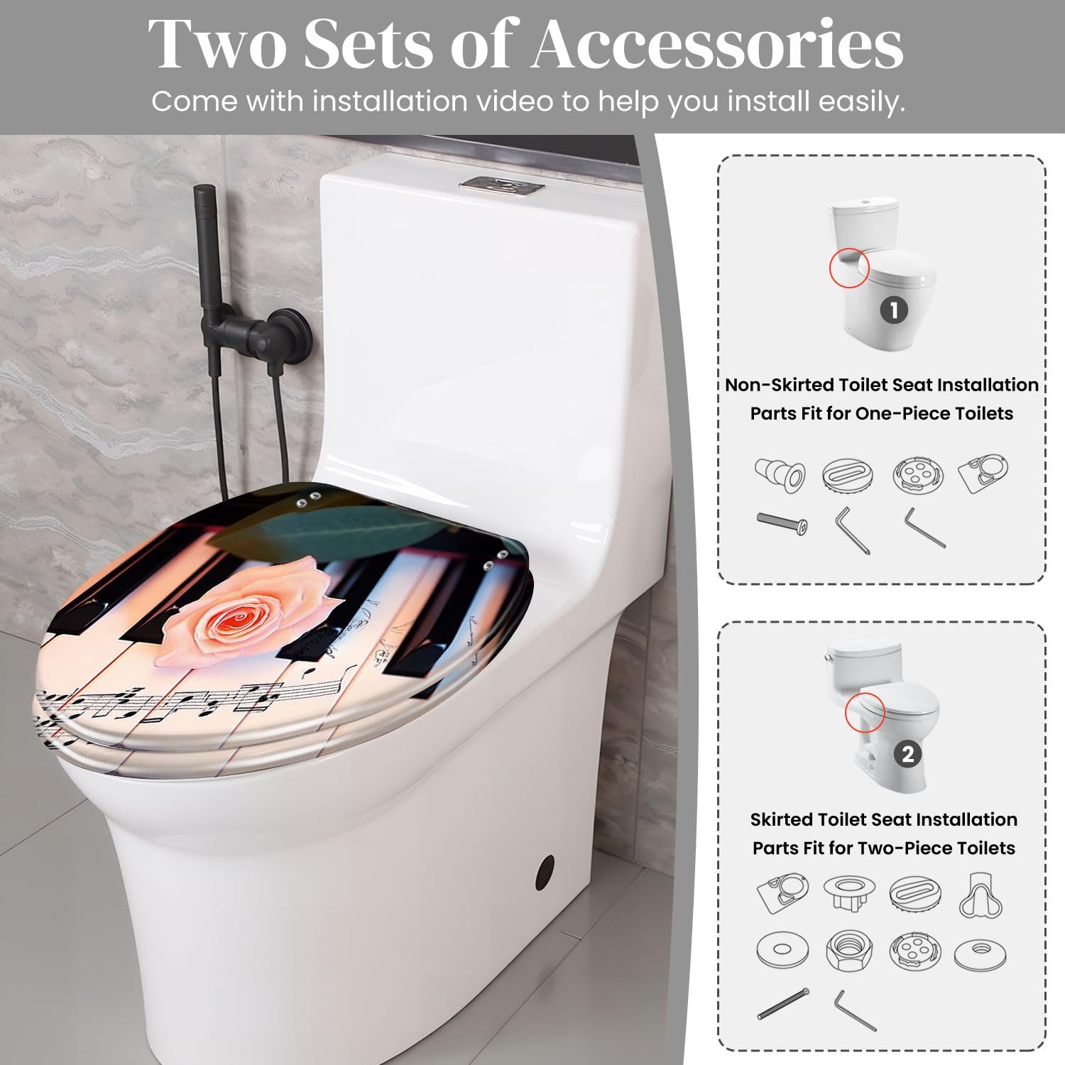 Asiento de inodoro alargado genérico para baño