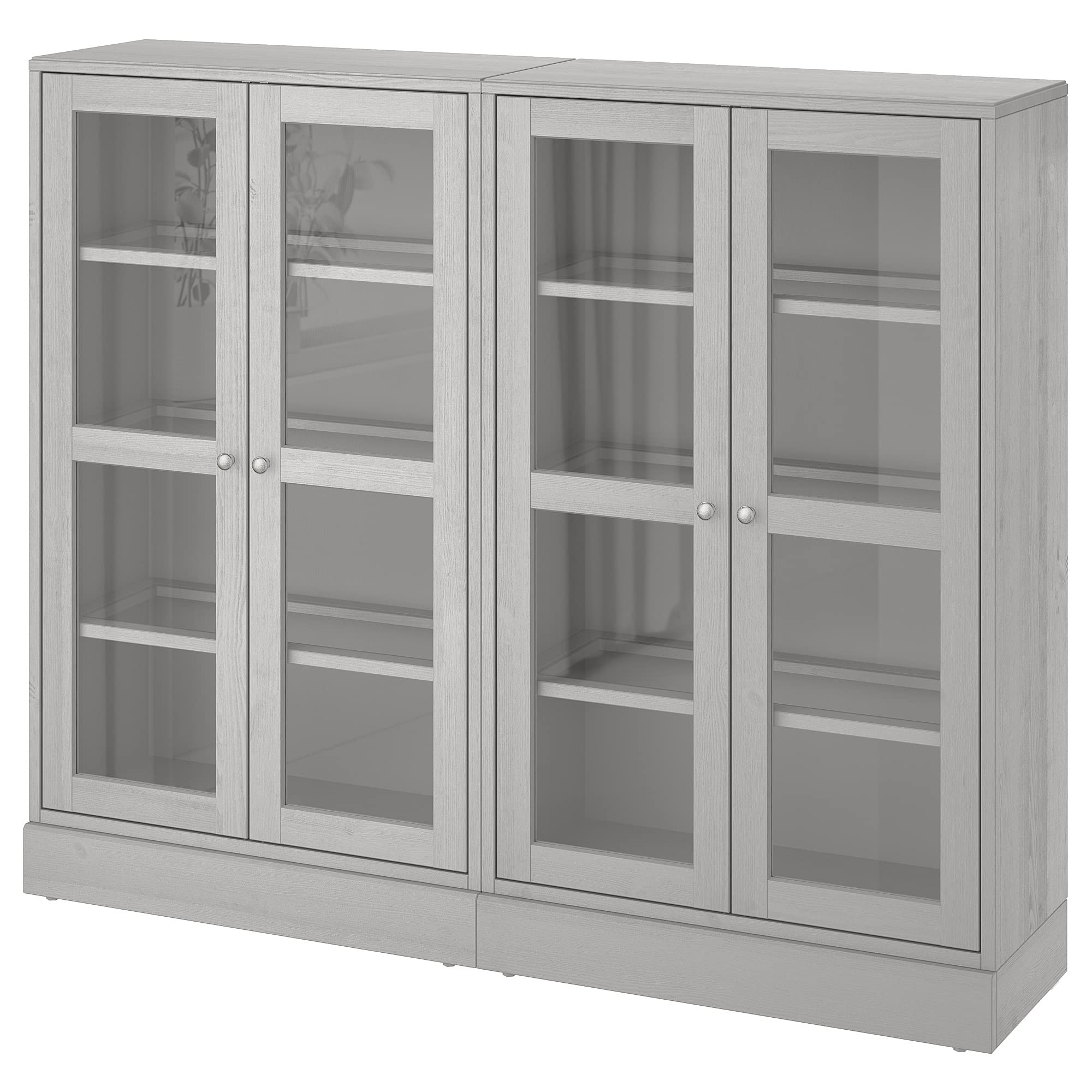 Ikea Havsta Storage Combination with Glass Doors, Grey, 162 x 37 x
