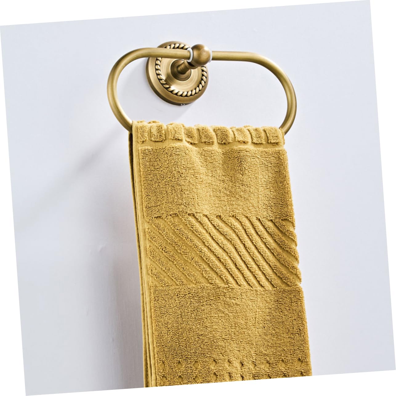 Wandmontierter Handtuchring Oval aus Kupfer Gold für Bad und Küche