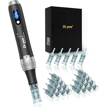 Dr. Pen 2026 Ultima M7S Microneedling Pen Dermapen with 25 Replacement Cartridges Professional wireless microneedling 6 levels and LED display for hair growth face body and skin care