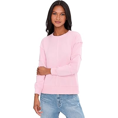 Mod-o-doc Long Sleeve Seamed Boxy Sweatshirt pearly pink