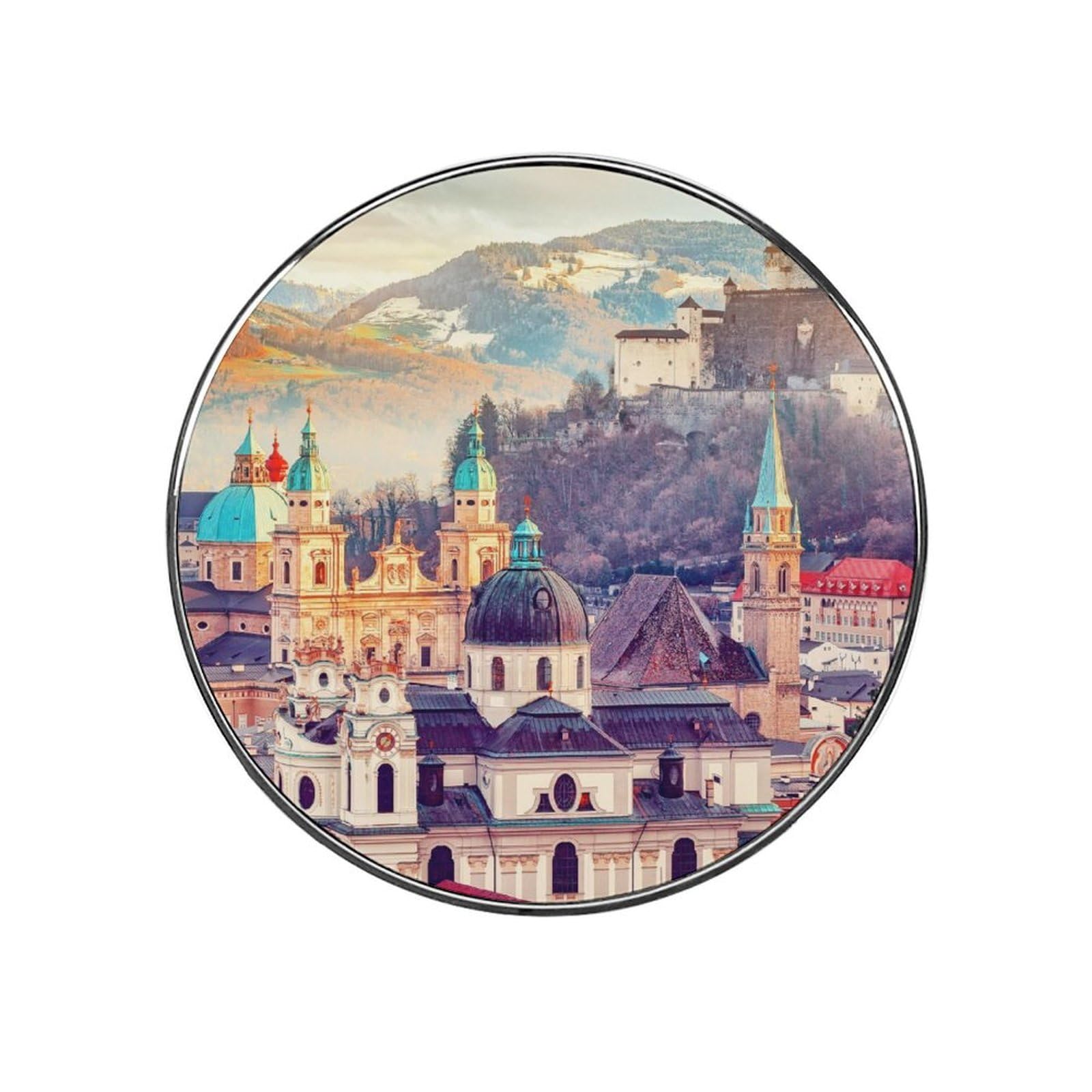 Watercolor City Alloy Fridge Magnet For Office Cabinet Refrigerator Whiteboard Photo