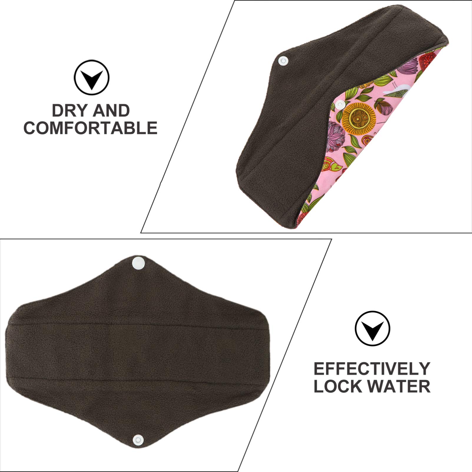 Toalla Menstrual Lavable 8 Unidades Poliéster y Fibra Cierre | Superabsorbente, Bloqueo Eficaz del Agua, Diseño Hebilla, Reutilizable para Mujer