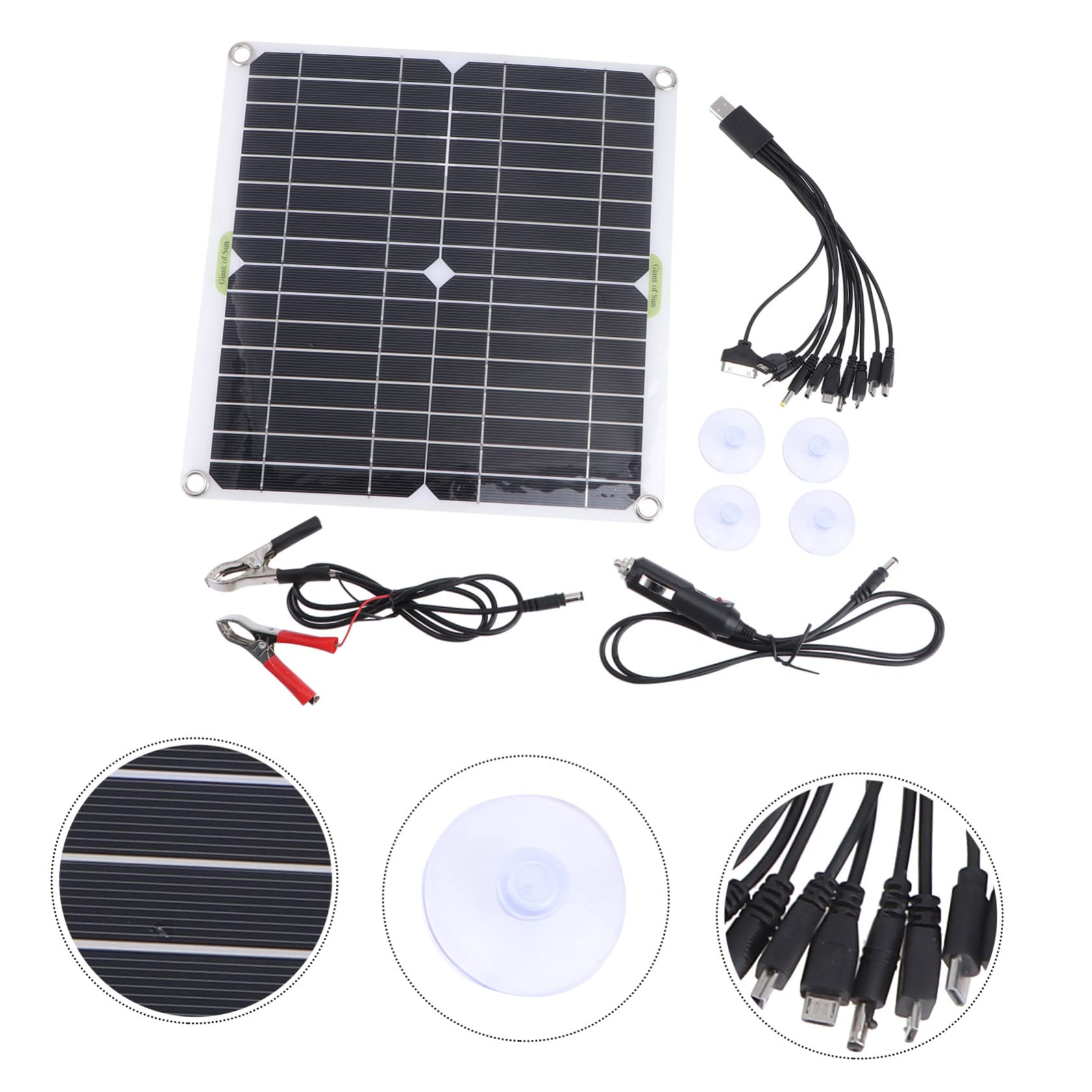 Kit de Panel Solar Monocristalino 200w, 1 Juego Negro | Alta Eficiencia de Conversión 98%, Portátil y Duradero, para Actividades al Aire Libre y Camping