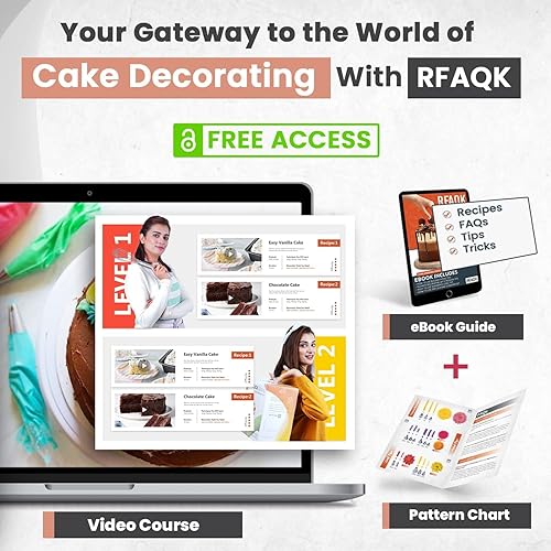 Miniatura 5 de RFAQK Juego completo de 150 puntas de tubería rusas  Kit de suministros de decoración de galletas, cupcakes  Juego de puntas de pastelería (24