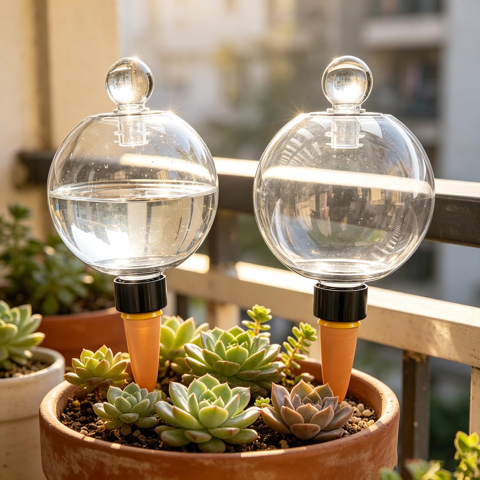 Globi per irrigazione Automatica Adatti per Piante da Interno Lampadine per irrigazione Automatica per Piante capacità da 19 Oz con Tappo in Vetro Globi Trasparenti