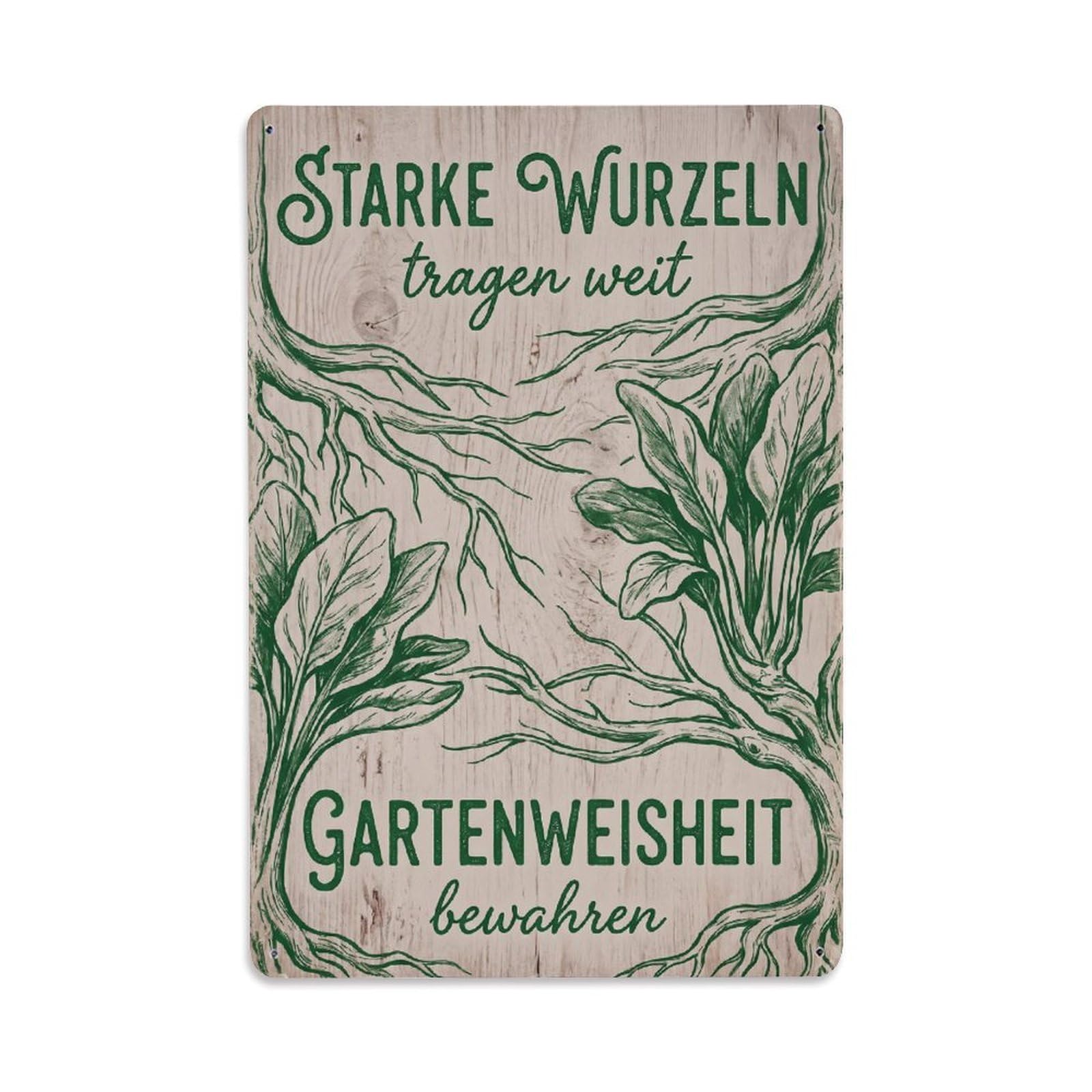 Vintage Funny Garden Roots Strong Rustic Gate Metal Tin Sign Plaque Wall Decor for Cafe, Club Bar, Office, Garden Metal Poster 8x12Inch