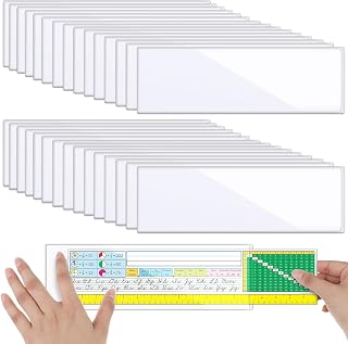 Chinco 30 Pcs Self Adhesive Clear Index Card Pockets,13.5 x 4.73 Inches