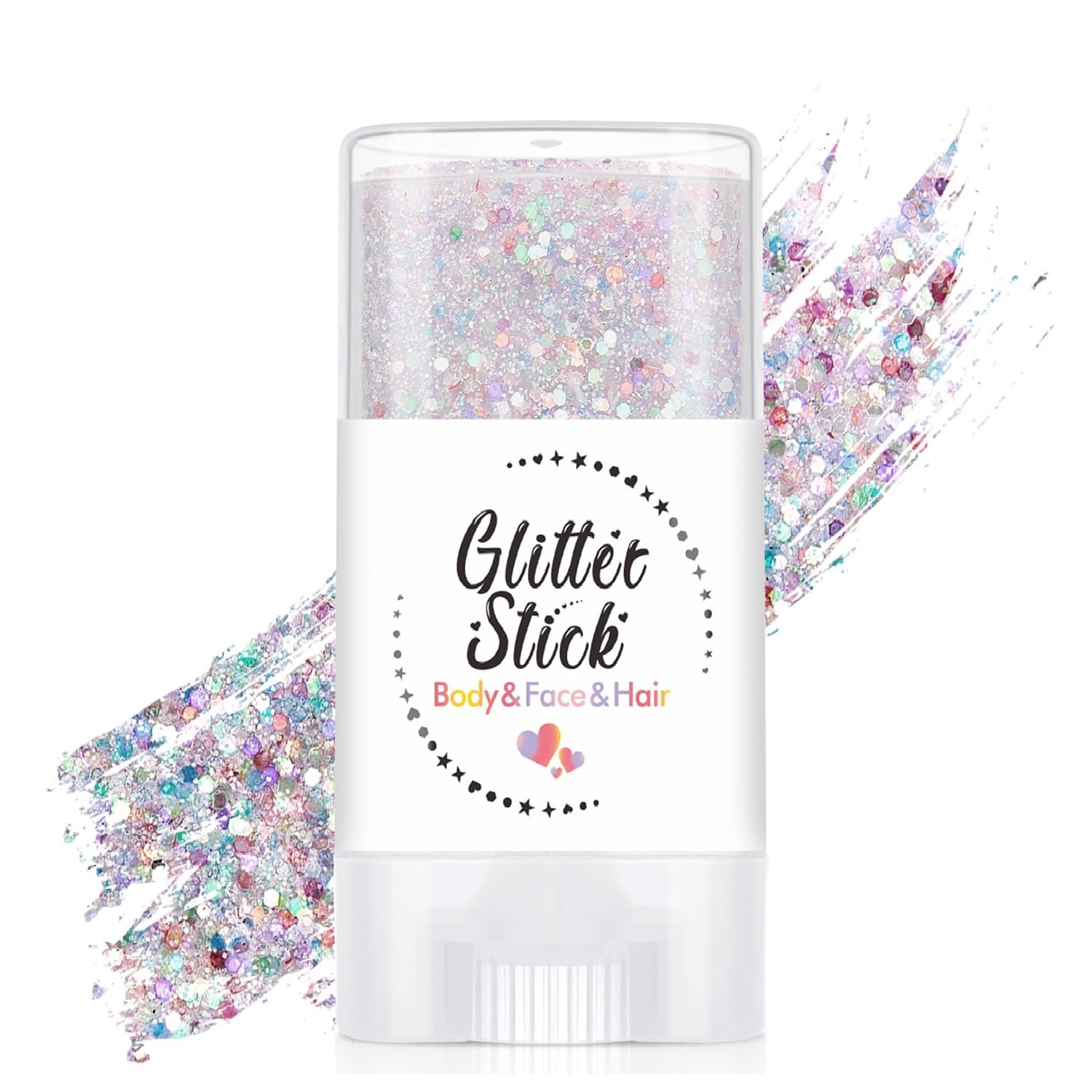 Rainbow Body Glitter Stick, Neon Outfit Singer Concert Stage Performance Waterproof Sparkling Accessories Face & Hair Glitter Gel Makeup.(Rainbow)