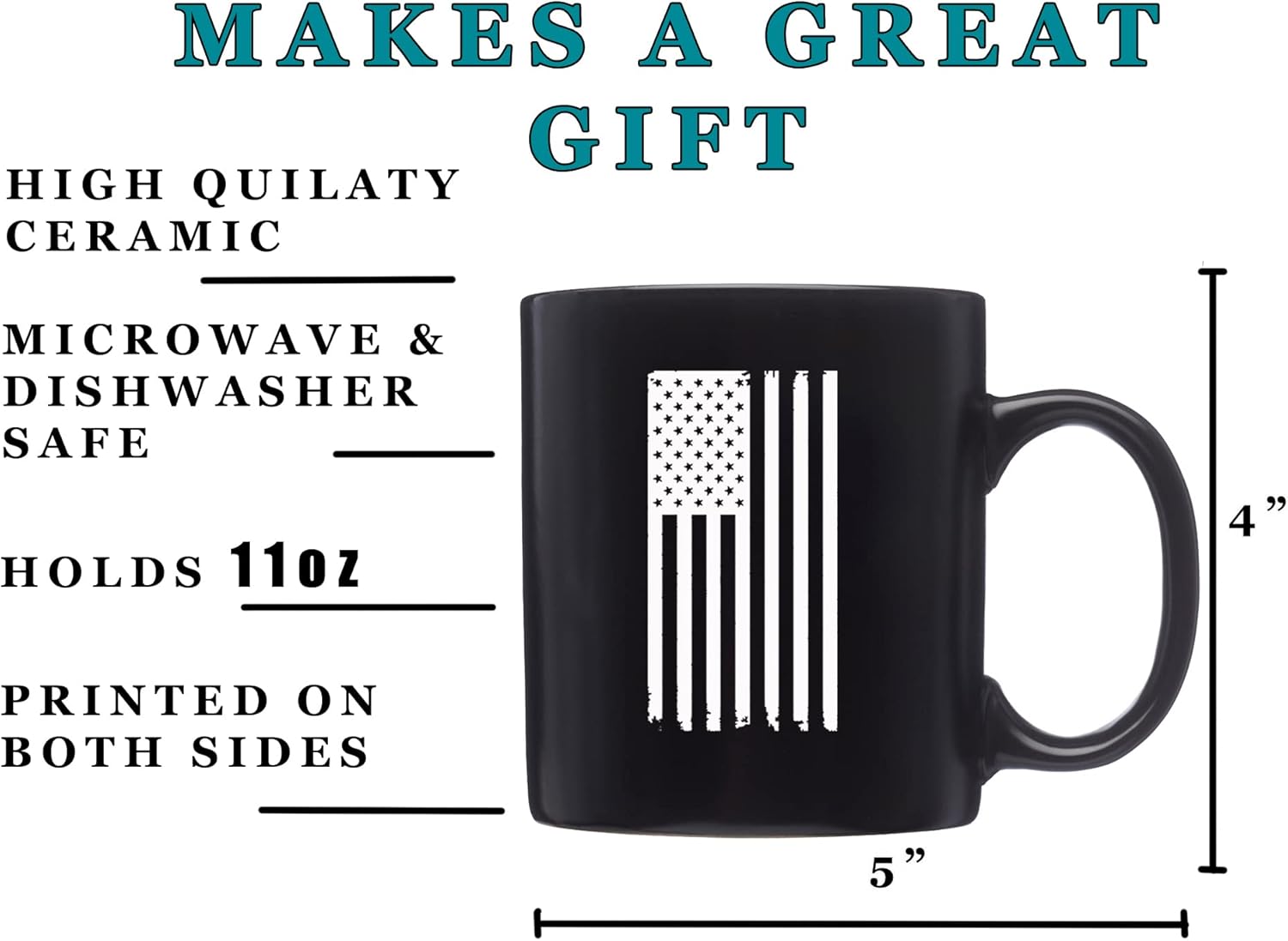 Rogue River Tactical Tattered Distressed American Flag Coffee Mug - USA Flag Novelty Cup Gift For Any Patriot - Image 3