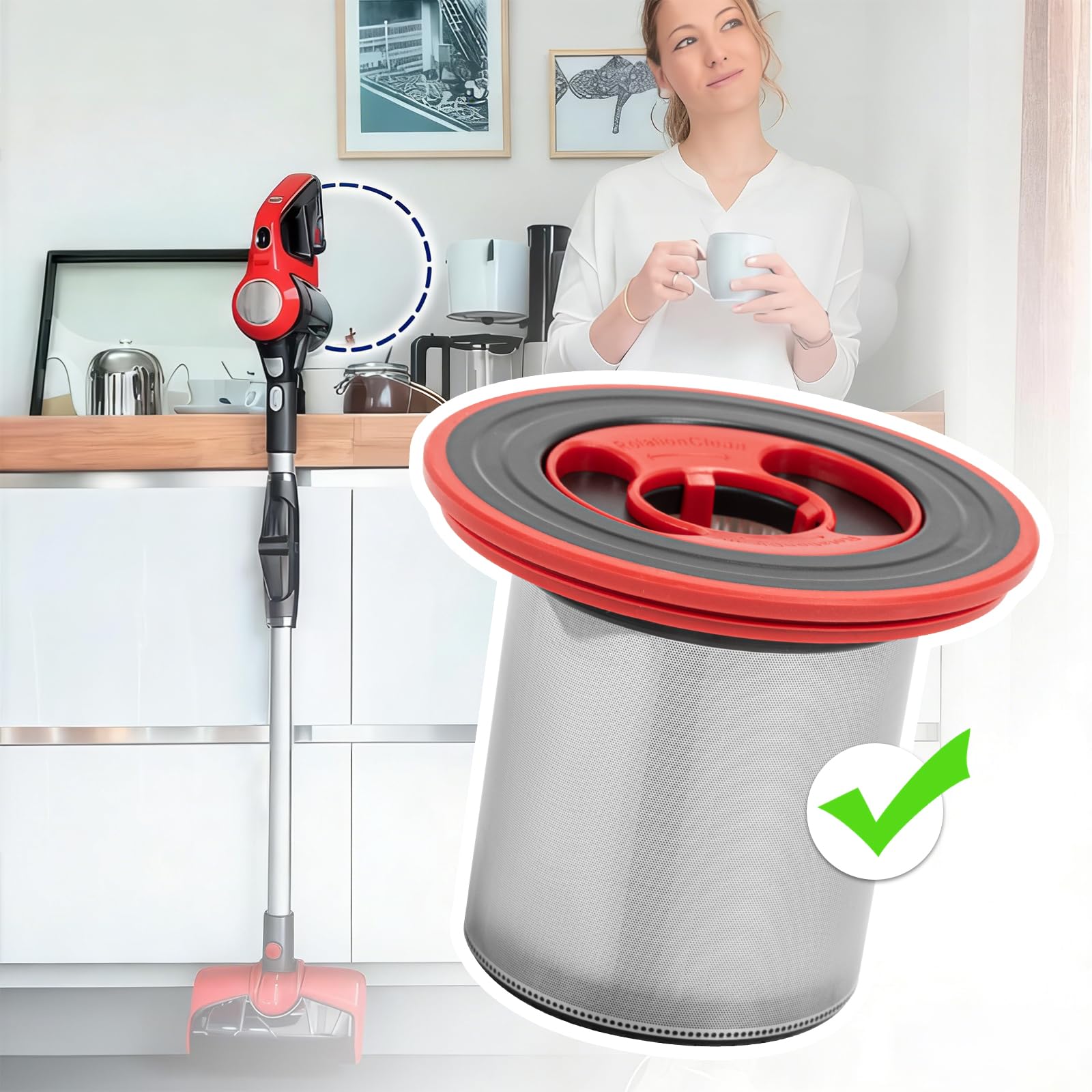 2 Stück Ersatzfilter für Bosch Unlimited Serie 7 Akku Staubsauger 12040193 BKS711XXL BBS711W BBS712A BCS711GB BKS711MALL Waschbarer Filter aus Edelstahl Vorfilter mit Reinigungsbürste