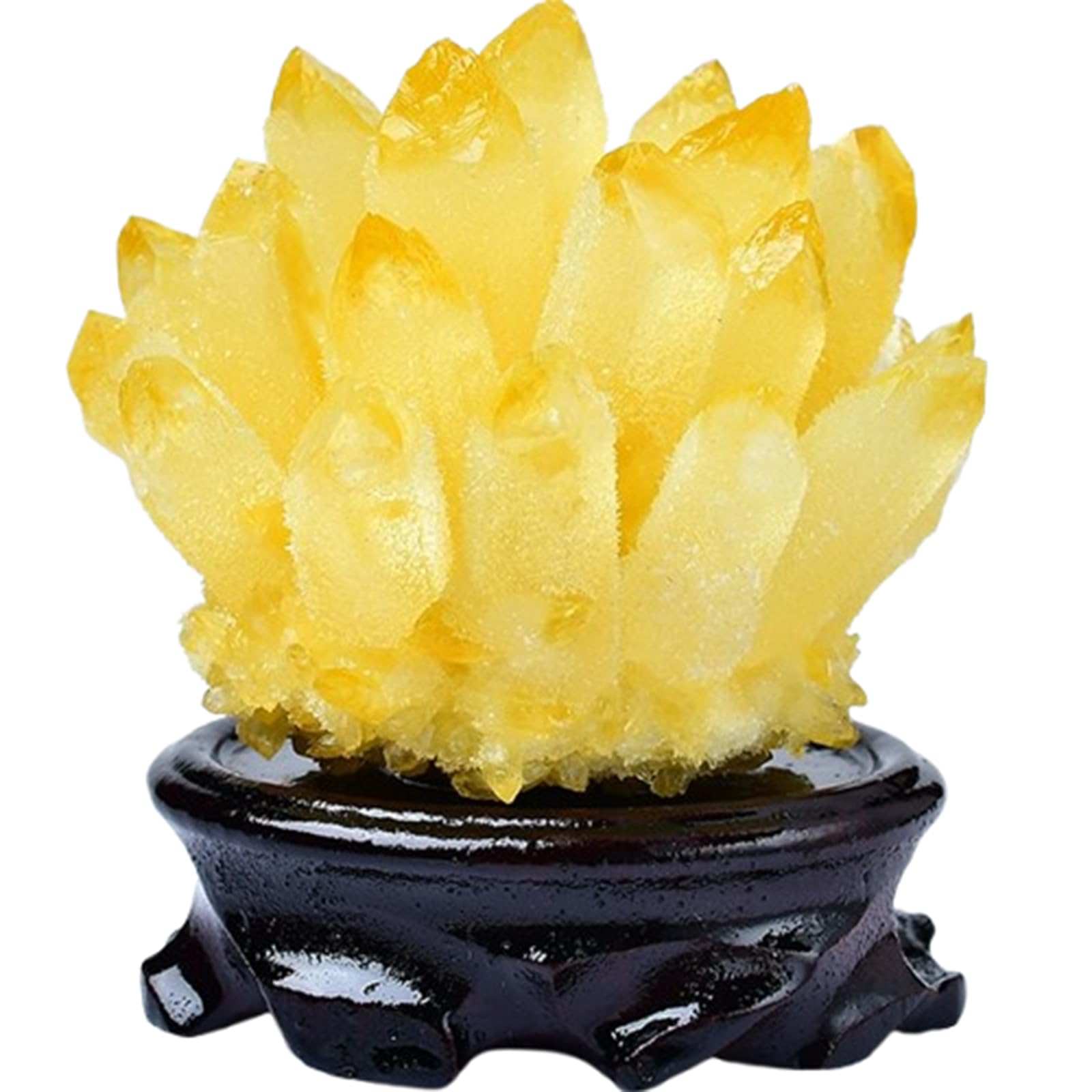 BJXKHFPIV Rock Crystal Cluster Quartz Stone, Citrine Cluster with Base,Irregular Crystal Quartz Ornament Feng Shui Decor,About 1000g