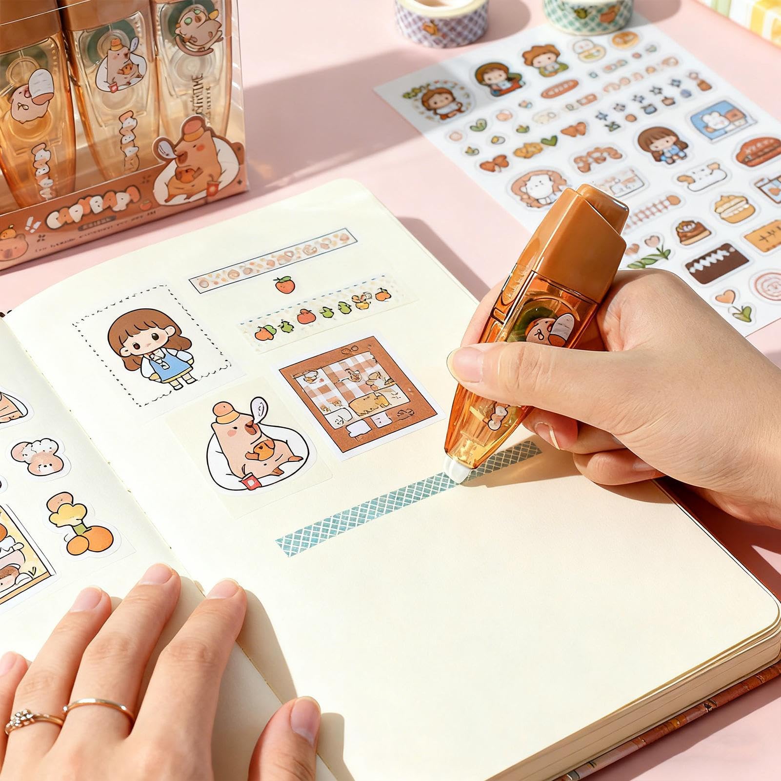 Scrapbooking Rotolo Di Nastro Biadesivo Adesione Rapida Artigianato | Adesivo Per Artigianato Dispenser Di Colla Per Ragazzi Insegnanti Diario Carta Cartolina Foto Ufficio Scuola