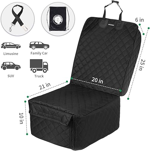 Miniatura 7 de FATTY CHOWCHOW Fundas de asiento de coche para perro, funda de asiento delantero con solapas laterales, 100% impermeable, protector de asiento de