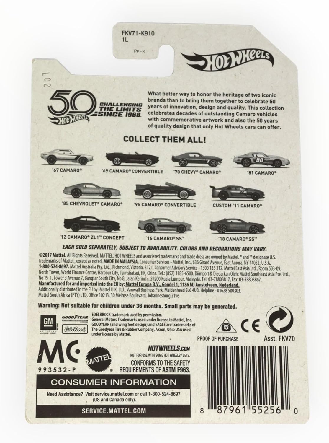 Hot Wheels '67 Camaro 50th Anniversary Edition Portugal Ubuy