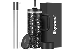 40 oz Black Cheetah Cold and Hot Water Bottle