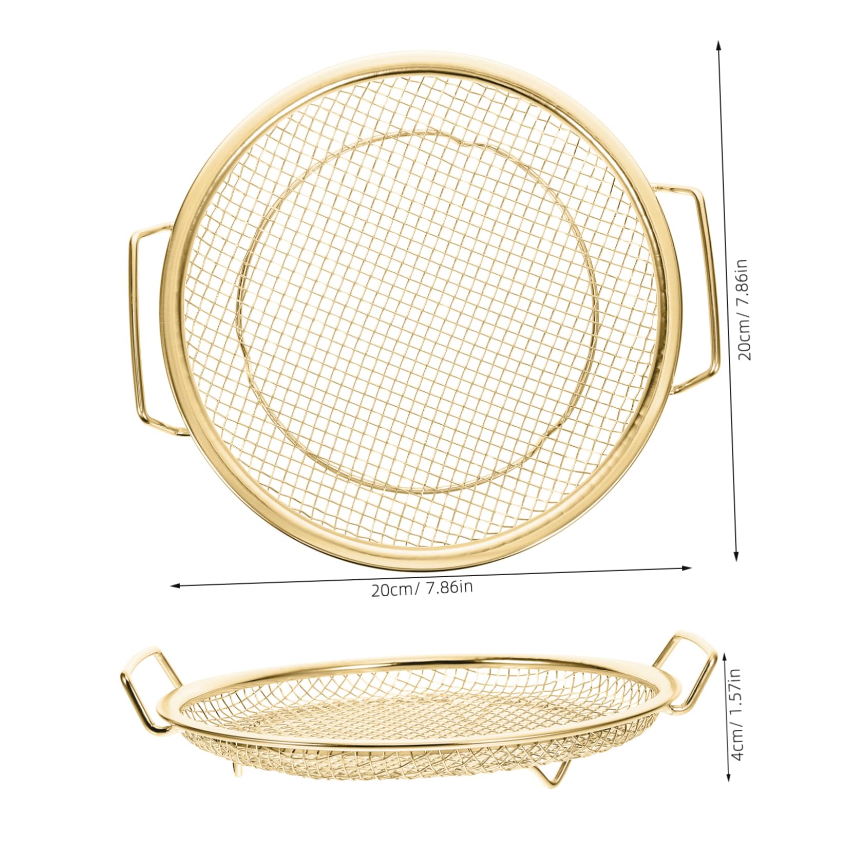 Cabilock Barbecue Grill Mesh Tray Metal Steamer Basket for Oil Drain Easy Cleaning Food Drain Pan
