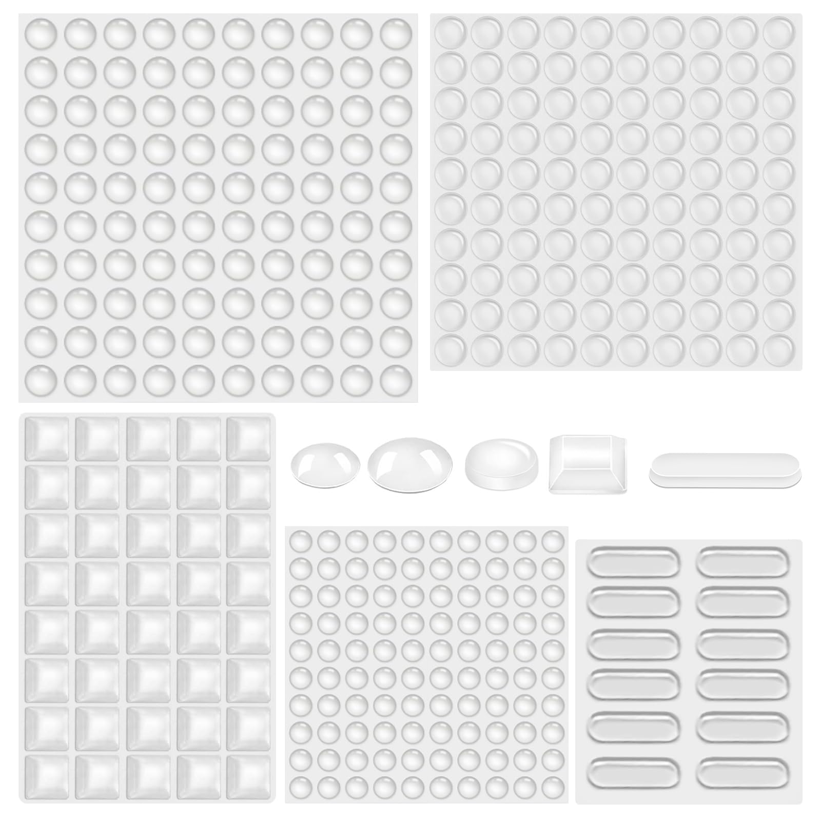 NAYAHOSE 352pcs Silicone Feet Clear Self Adhesive, Soft Silicone Bumpers, Clear Cupboard Door Stops Pads, Noise-Reducing Furniture Pads, Buffer Pads for Cabinet Doors, Drawers, Glass Tops, Cupboard — image 1