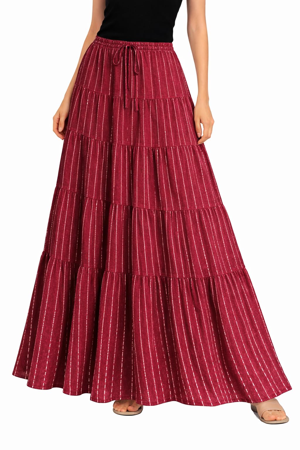 Maxi Skirt for Women and Girls, Long Ethnic Style Rayon Crepe Fabric Long Skirt-image-20