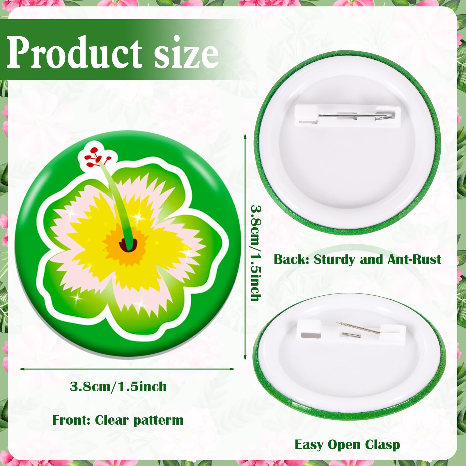 Amazon.com: HOWAF 32pcs Hibiscus Pin Button Bulk Hawaiian Flower