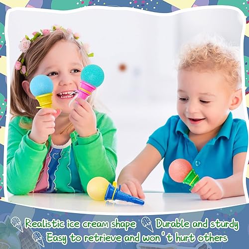 Miniatura 5 de 72 piezas de juguete de disparos de helado, juguete de bola de helado de 4 pulgadas, recuerdos de fiesta de helado, mini juguete de cono de helado,