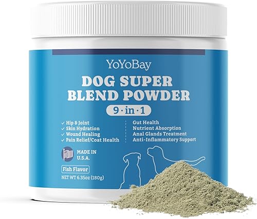 Miniatura 7 de Suplementos para perros, suplementos para perros, súper mezcla en polvo 9 en 1, vitaminas para perro, con polvo de pescado de Islandia, apoyo a la