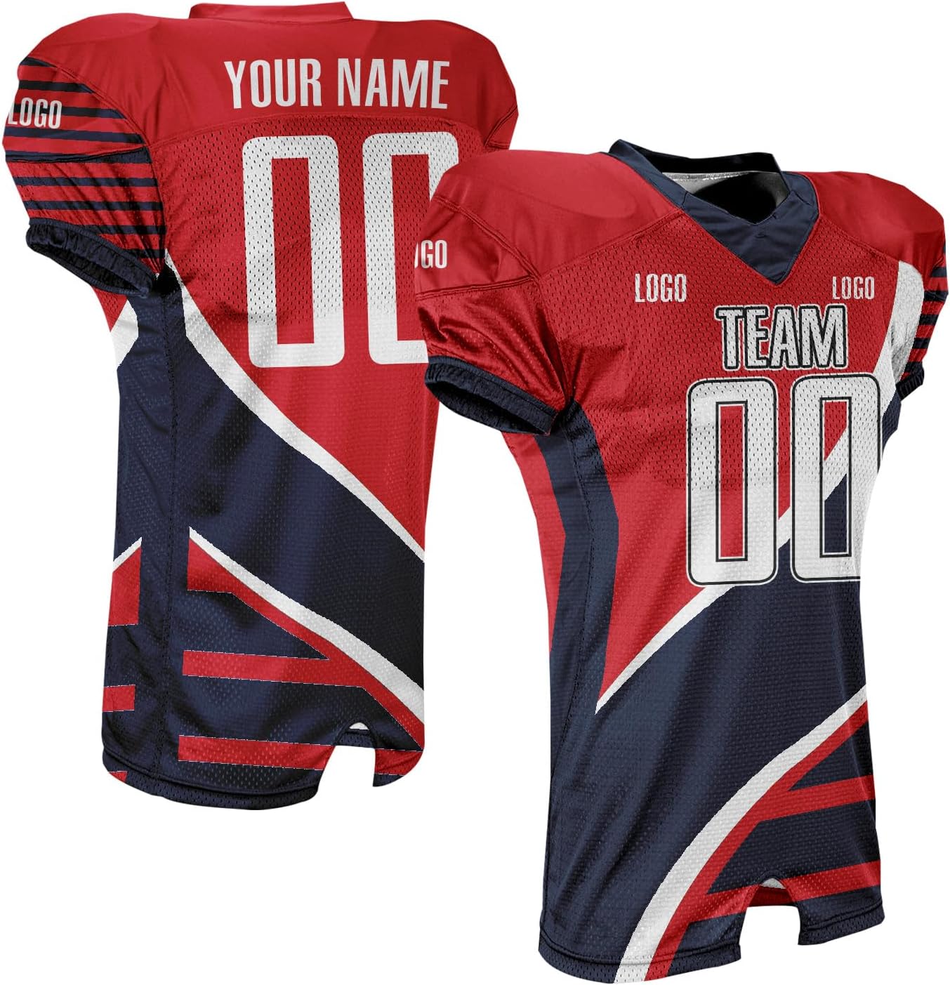 Custom Practice Football Jersey with Stripes and Plaid Professional Team Training Uniform