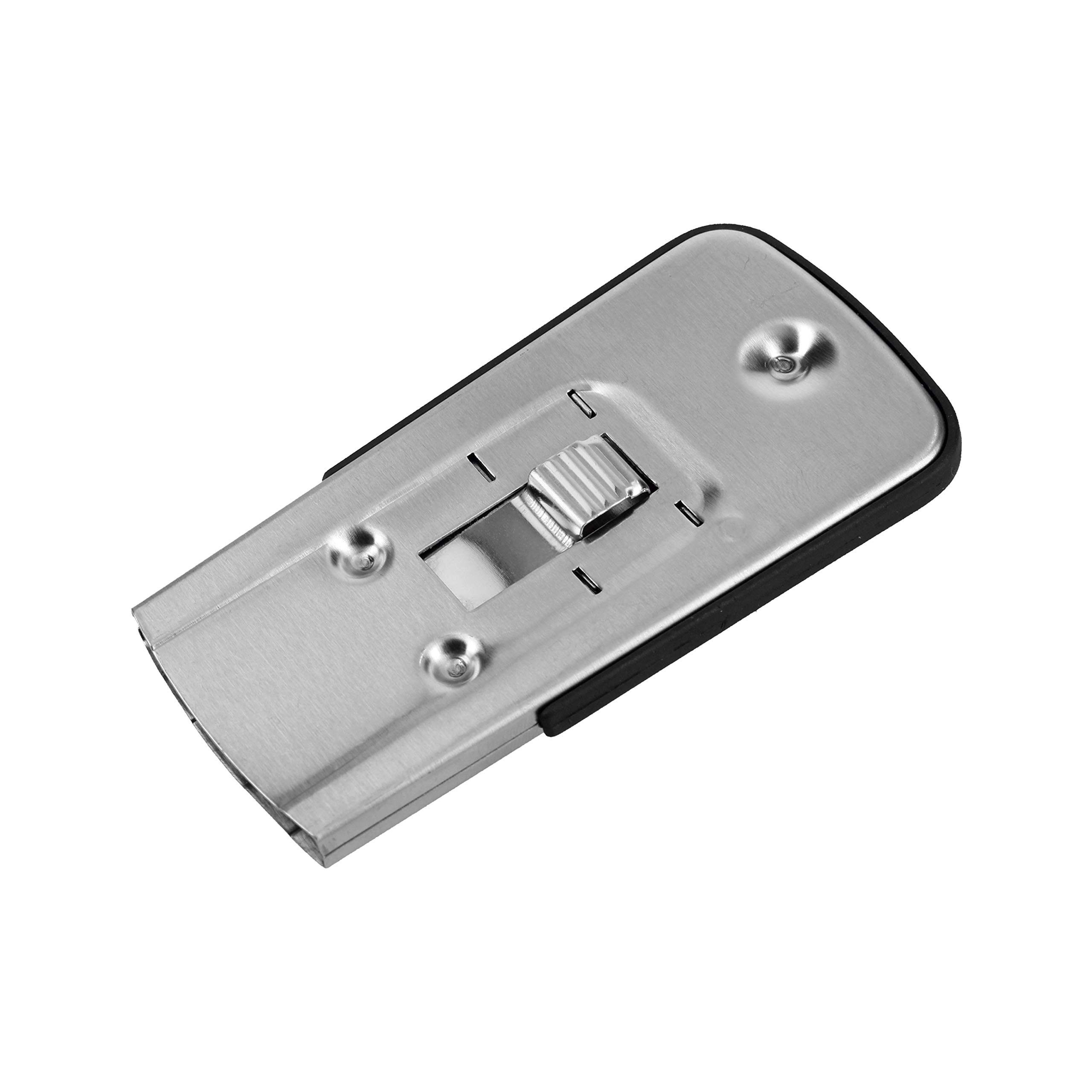 Ferrestock FSKRK500 Rascavidrio fabricado en acero inoxidable con cuchilla de 39mm y perfil engomado, cuchilla resistente ideal para vitrocerámicas y todo tipo de cristales