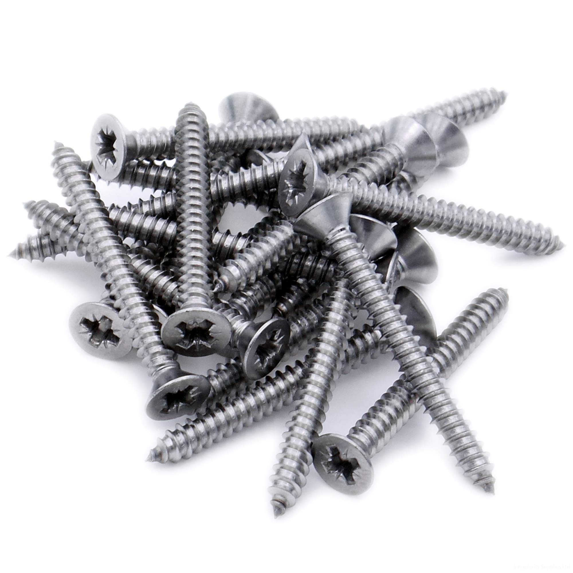Singularity Supplies No.7 X 0.875 (3.9Mm X 22Mm) Pozi Countersunk Self-Tapping Screw - Stainless Steel (A2) (Pack Of 20)