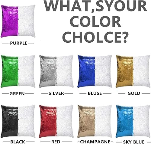 Vista 3 de LingLing Design - Almohada personalizada de lentejuelas, almohadas personalizadas con fotos, decoración mágica reversible del hogar, regalos Plateado