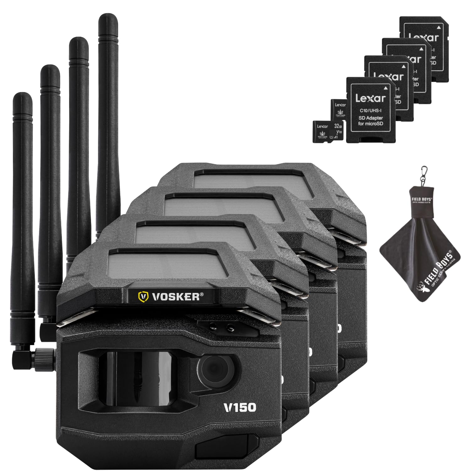 Vosker V150 Solar-Powered LTE Cellular Home Security Outdoor Camera | Motion Activated Sensor Nightvision Wireless Camera | Receive Photos on Your