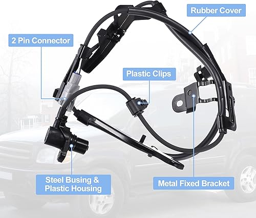 Miniatura 6 de X AUTOHAUX Sensor de velocidad de rueda ABS delantero para Toyota Sequoia 2001-2007 para Toyota Tundra 2000-2006 Sensor de freno ABS delantero