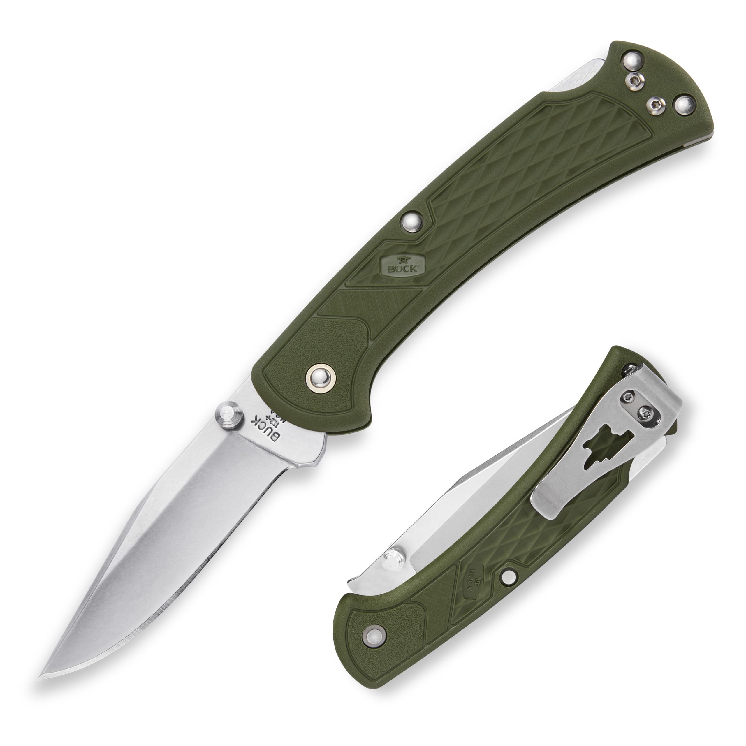 Buck Knives 112 Slim Select EDC Pocket Knife, O.D. Green, 2.5 oz