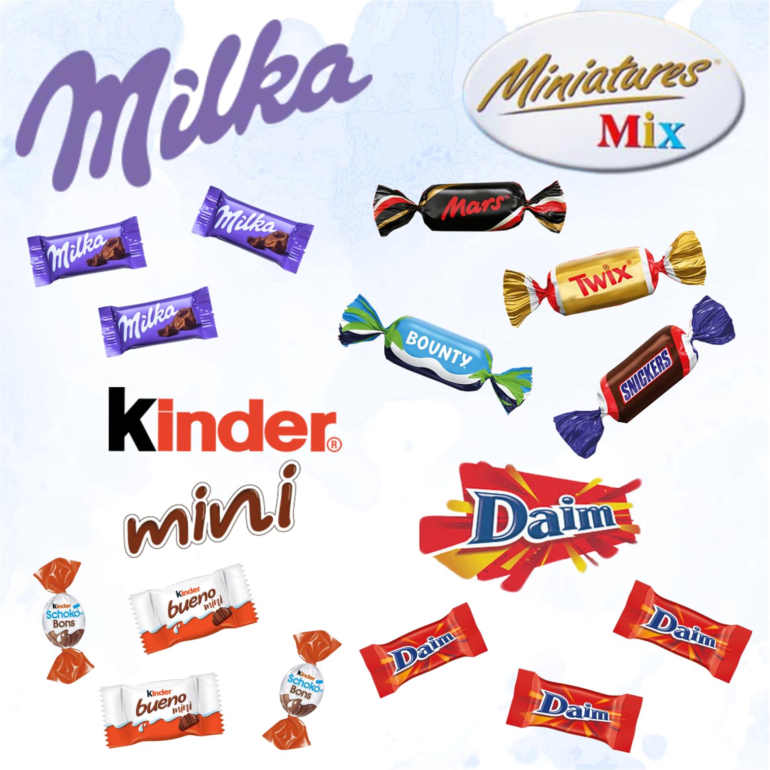 Mug MERCI garni d'un assortiment de 20 chocolats MILKA, KINDER, CELEBRATIONS, DAIM | Cadeau pour remercier les Maîtresses, ATSEM & Nounous, Collègues, Soignantes