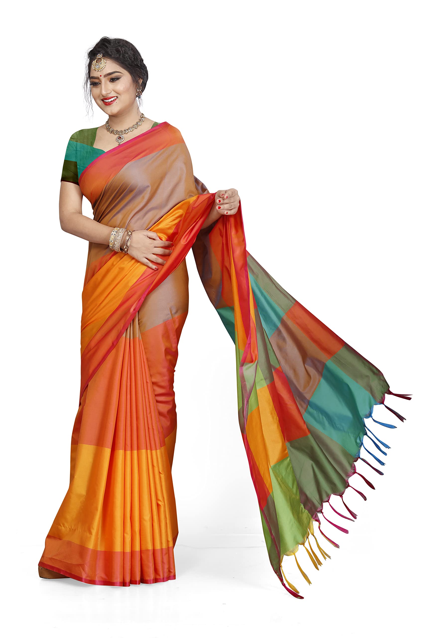 Soft Cotton & Silk Saree For Women Banarasi Saree Under 399 2021 Beautiful For Women saree free size with blouse piece-image-41