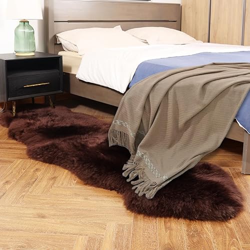 Vista 76 de Alfombra de piel de oveja auténtica de alta calidad, piel de oveja australiana, esponjosa, de lujo, natural, de piel de cordero esponjosa, funda