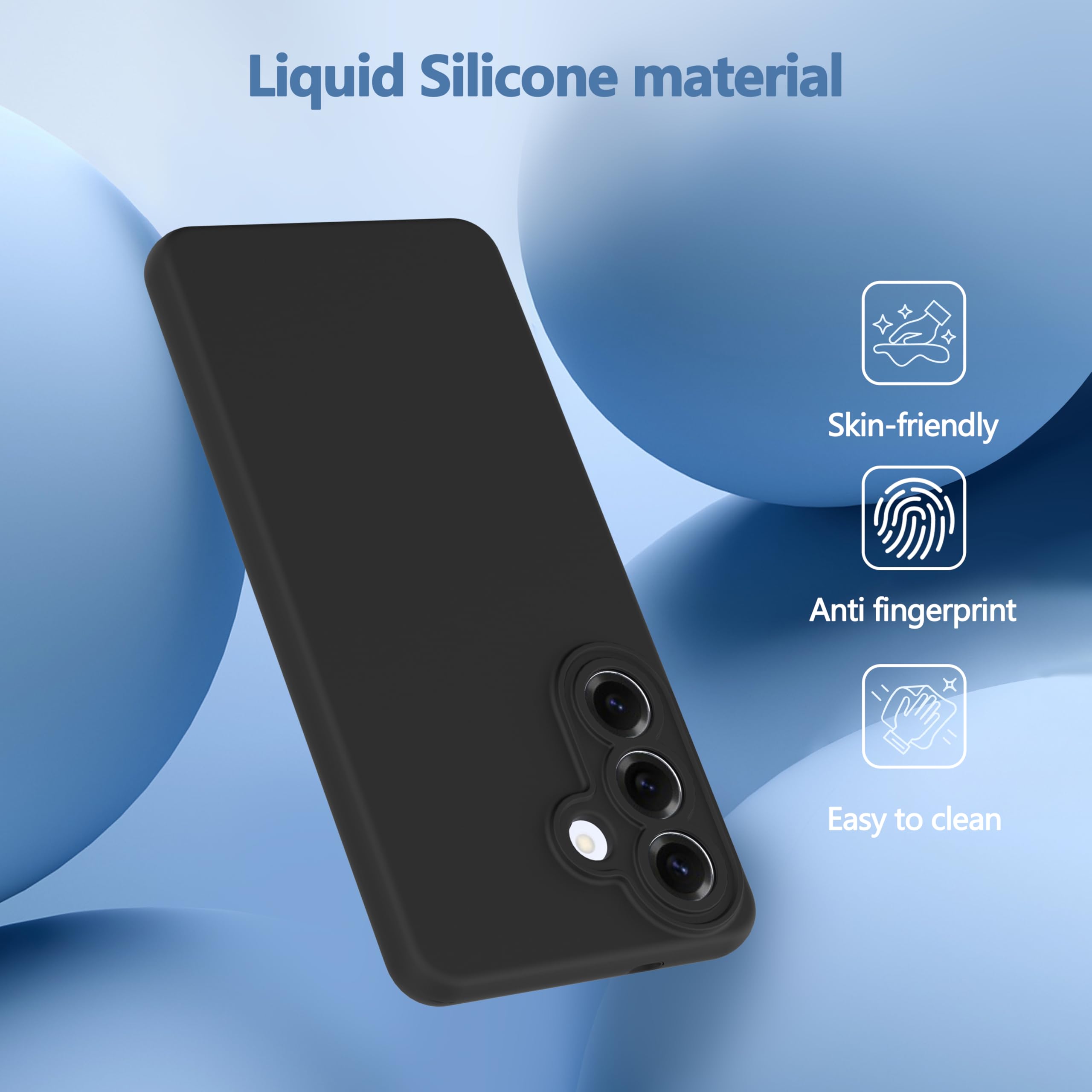 Etui WFTE kompatybilne z Samsung Galaxy S26 5G, z 2 szkłami hartowane premium, miękka silikonowa obudowa ochronna, odporna na zarysowania, miękka, odporna na kurz obudowa na telefon dla Samsung S26