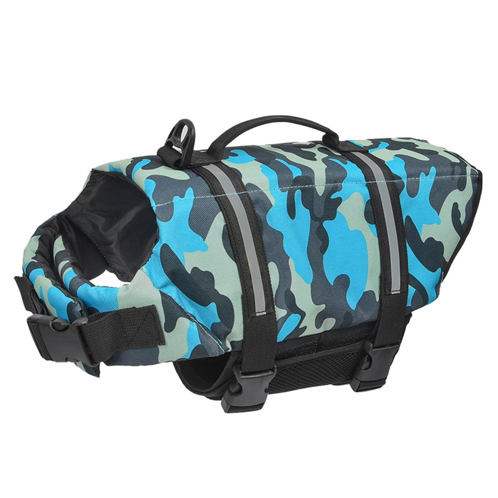FANSU 2025 Dog Life Jacket Adjustable, Safety Floatation Vest Coat Pet Life Preserver with Handle for Swimming, Surfing, Boating for Small Dog Puppy Large Dog (XS,Blue Camouflage) — image 1
