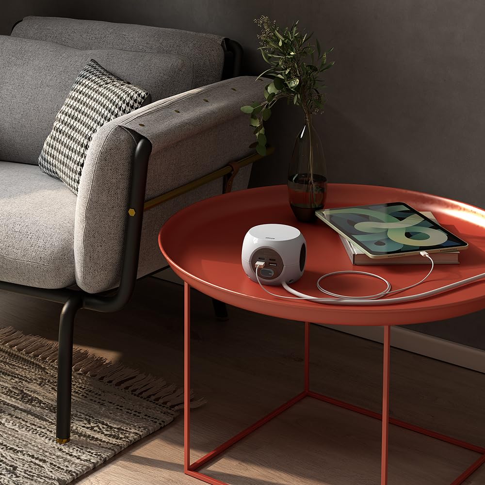 SIMON COMBIBALL Multiprise multiprise avec USB, 7 Prises de Charge, Voleur de Prises avec Interrupteur, Couleur Blanche