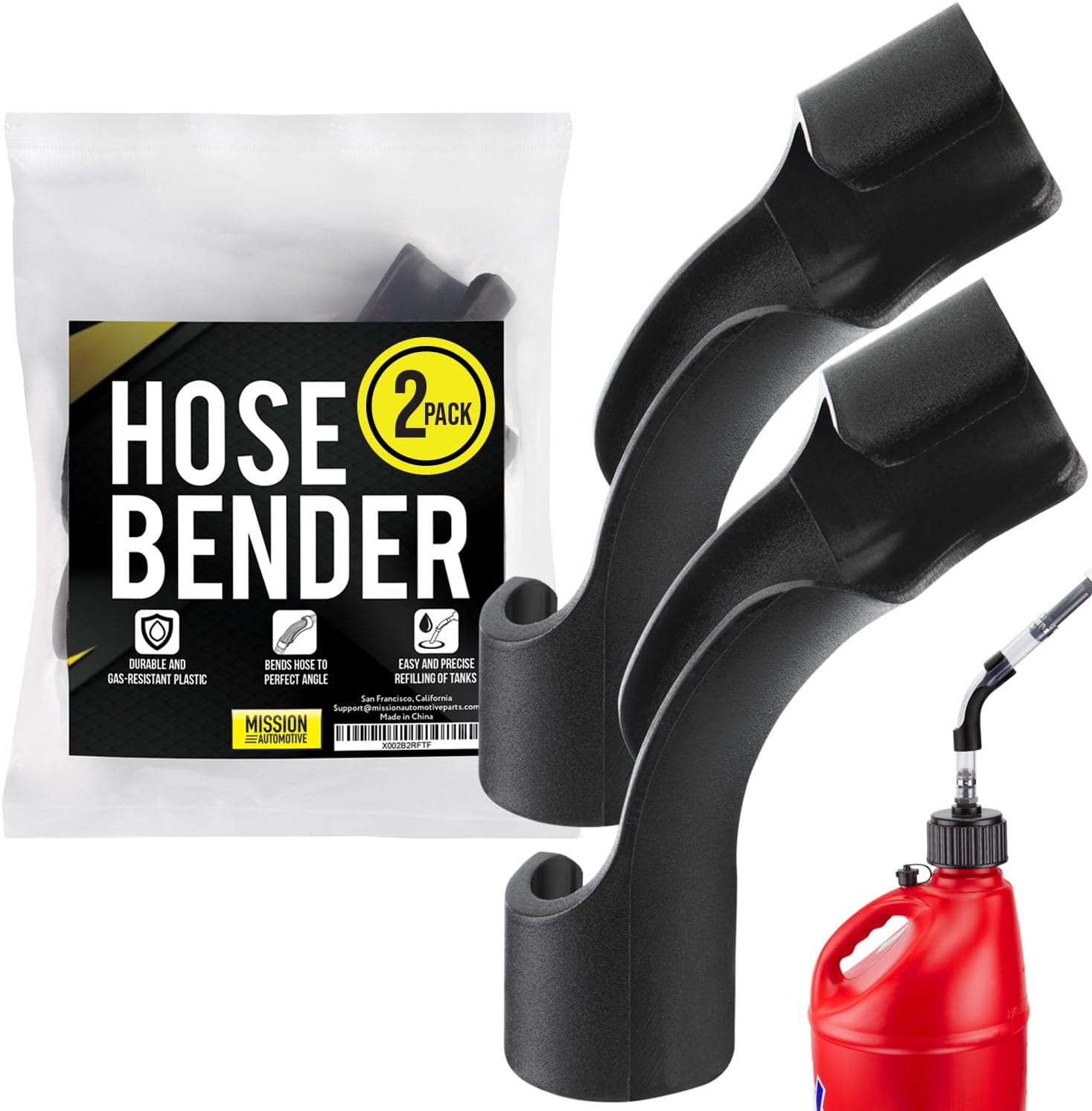 2 Pack Hose Bender for Racing Fuel Tanks, Utility Containers, Gas Cans - Heavy Duty - Compatible with VP, Sportsman, Rural King and more. Provides the Ideal Bend for Your Fuel Hose