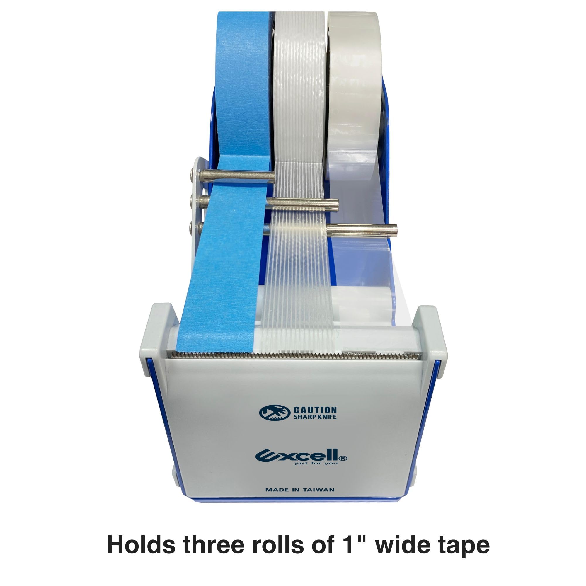 Excell Deluxe - Dispenser per nastro adesivo da scrivania, triplo extra largo, in metallo, con barre separatrici in metallo, EX-3372, larghezza 7,6 cm, nucleo da 7,6 cm