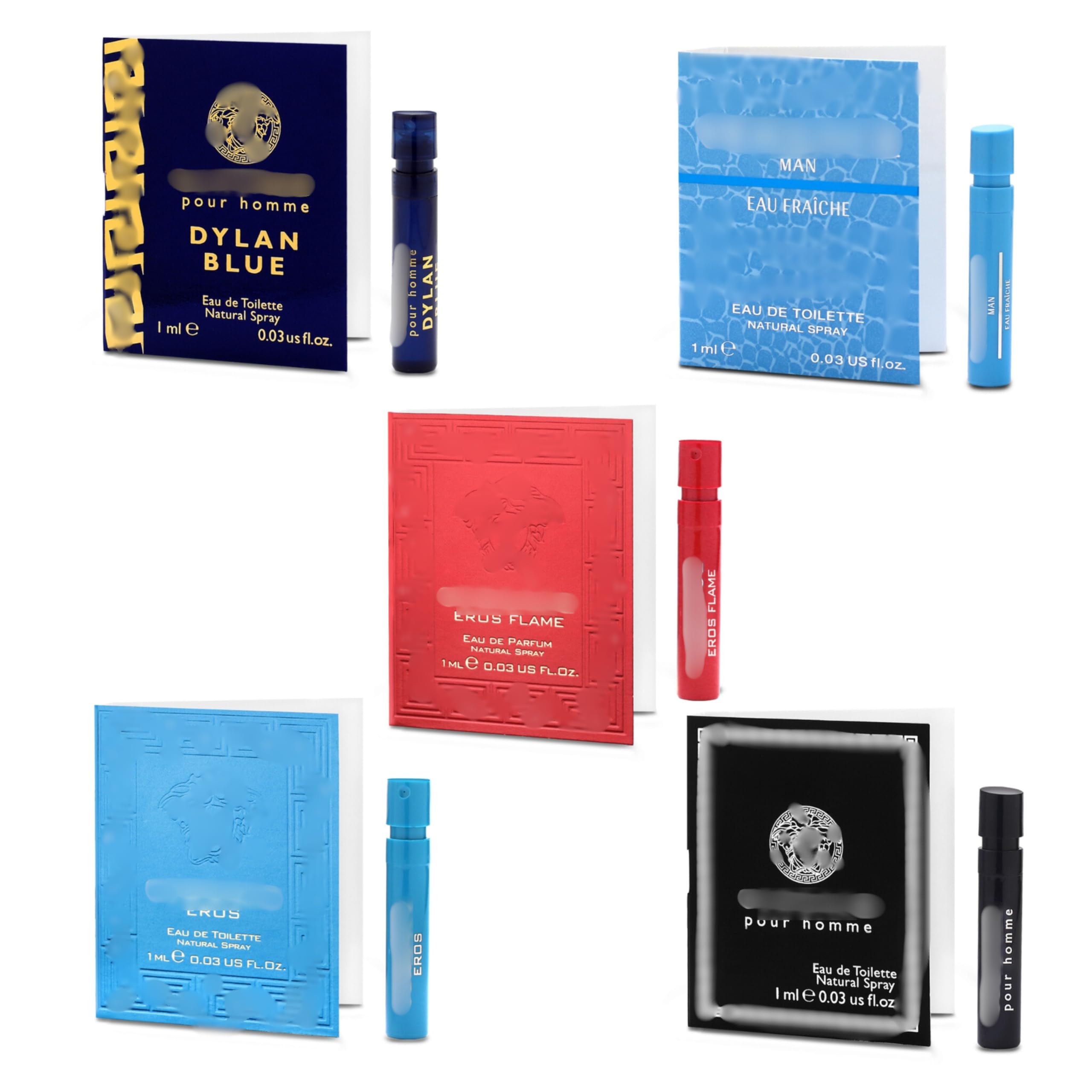 ISA Essentials Men's Cologne Samples Designer Fragrance Sampler Set, High-End Luxury Brand Testers, Travel Size Vials, Men's Gift, Mini's for Him - (5