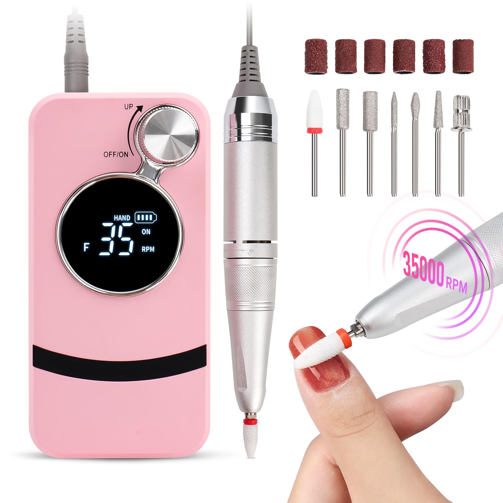 Amazon.com: Vrenmol Professional Nail Drill Kit: 35000RPM Electric