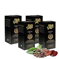 Vista 1 de Rich Gano Café de hongos Reishi - (4 cajas de 30 bolsitas) Café negro con extracto de ganoderma - Paquetes de café instantáneo totalmente naturales