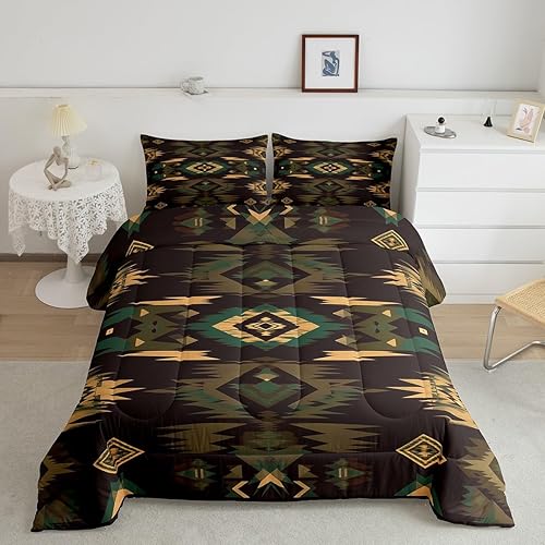 Feelyou Rustic Lodge Cabin Comforter Set,Western Southwestern Aztec Bedding Set 