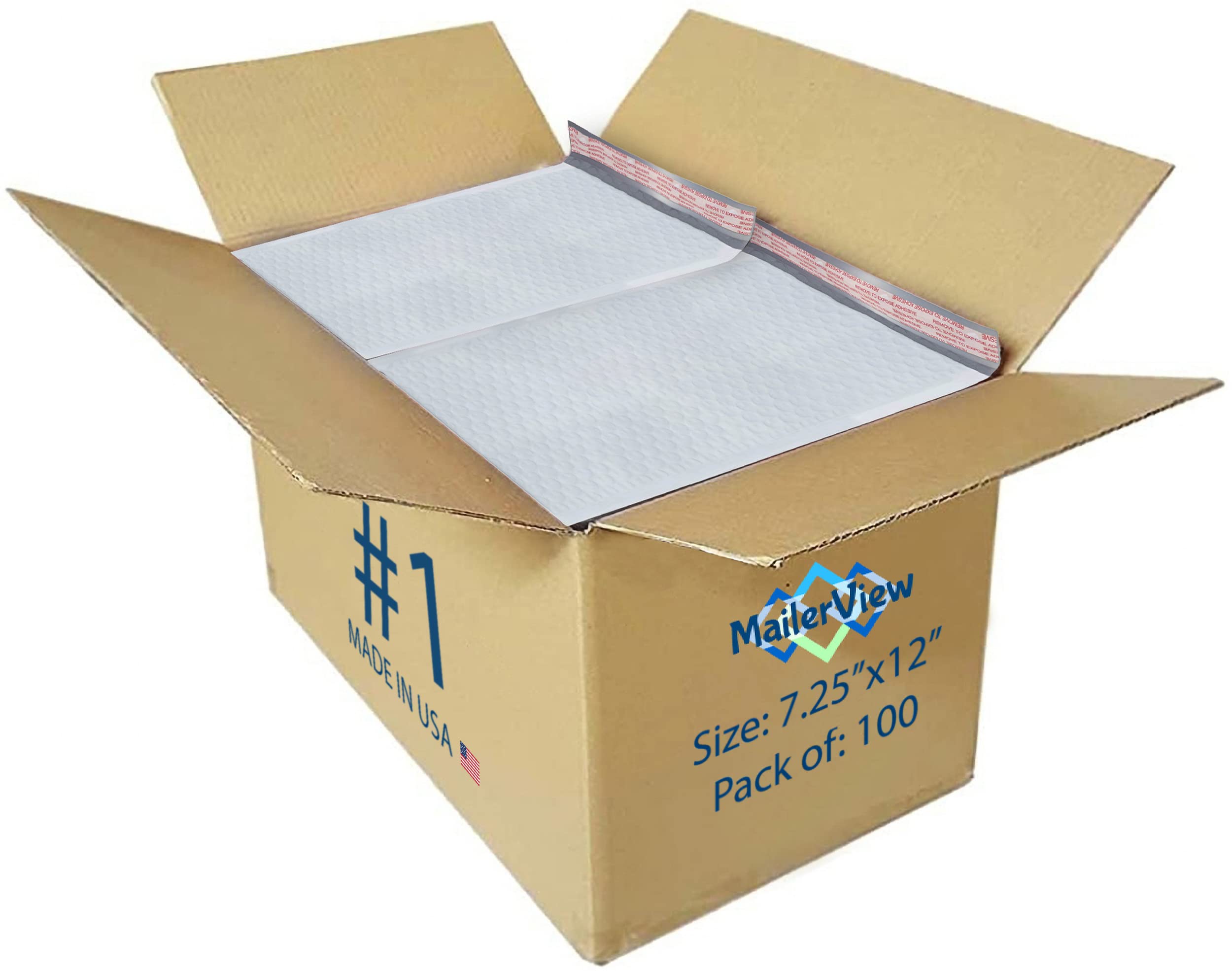UCGOU Bubble Mailers 7.25x12 Inch White 25 Pack Poly Padded Envelopes On