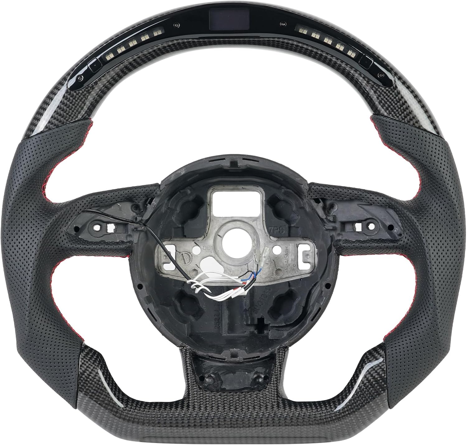 Carbon Fiber Steering Wheel for Audi A3 A5 S3 S4 S5 RS Q3 2012-2016 D-shaped Flat-bottom Nappa Perforated Leather Steering Wheel for Audi RS3/4/5/6/7 SQ5 2012-2018 for Audi Q3 S-line 2017 for S1 2014