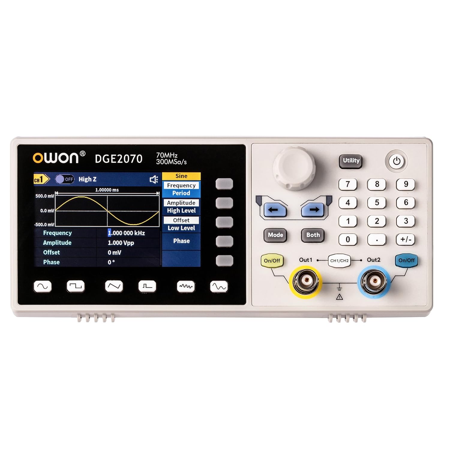 DGE2070 OWON Function Generator Dual Channels 70MHz Bandwidth ...
