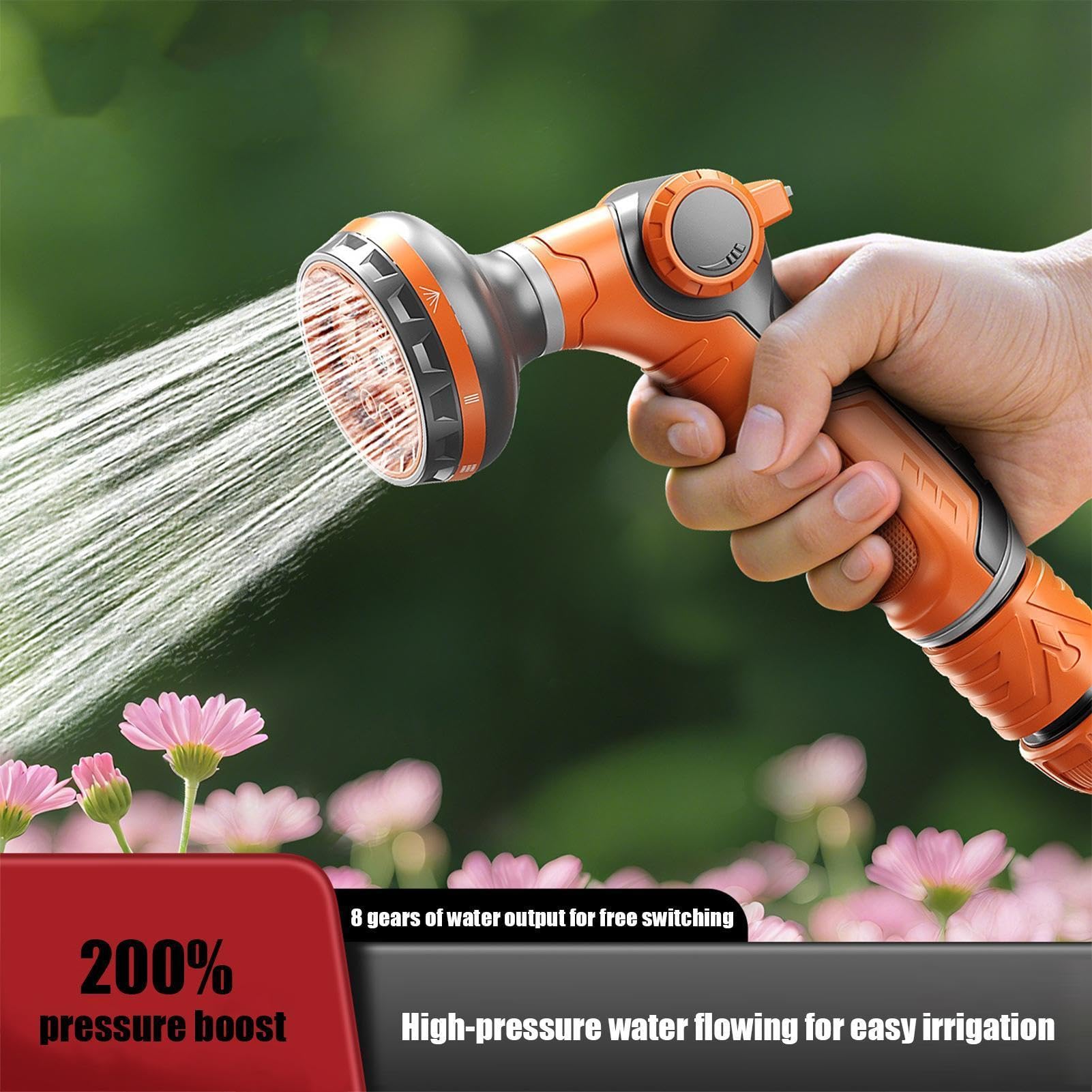 Bocchetta per Tubo da Giardino - Kit Antigoccia a Tenuta Stagna con 8 | Modalità di Spruzzo | 8 Modalità di Irrigazione per Spruzzola | Ideale per Proprietari di Casa: Auto, Pavimentazione, Piante
